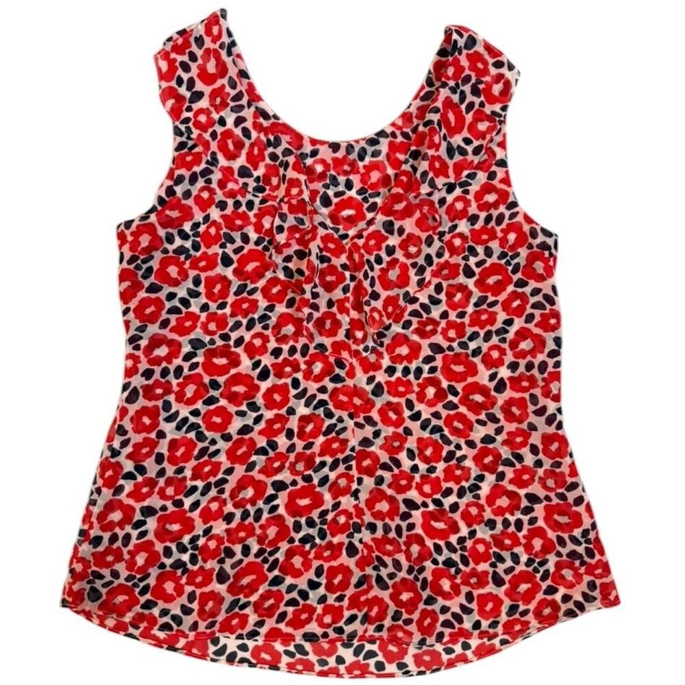 Cabi red floral tank top